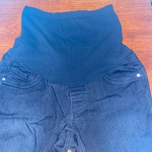 Fade to Blue Denim Maternity Jeans Dark Wash Skinny Stretch Denim